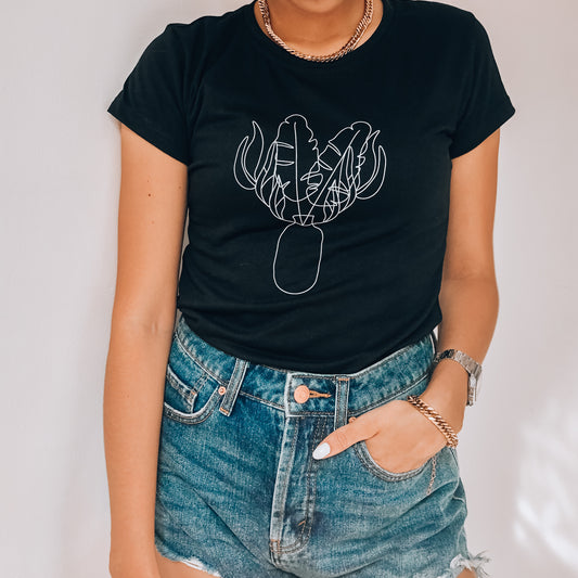 Camiseta Básica Flores- Algodón Peruano 100%