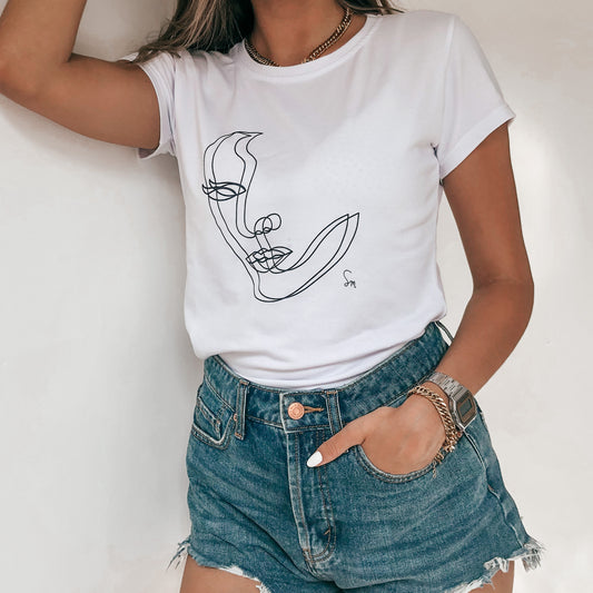 Camiseta Básica Faceless para Mujer - Algodón Peruano 100%